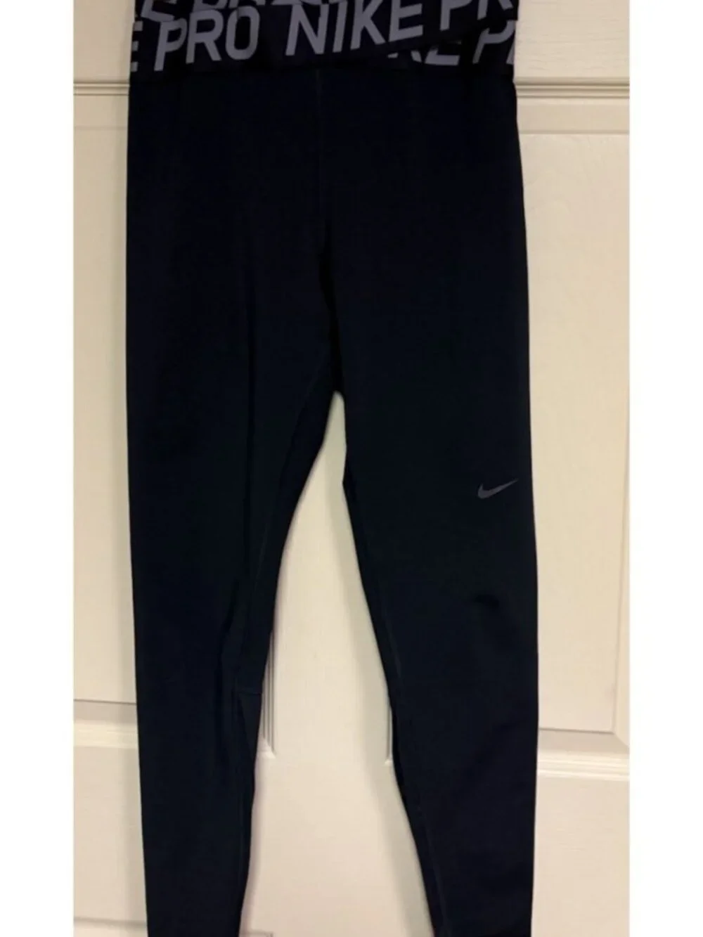 Nike Pro Pants Womens Size Medium Black Intertwist Leggings Athletic Gym Running
